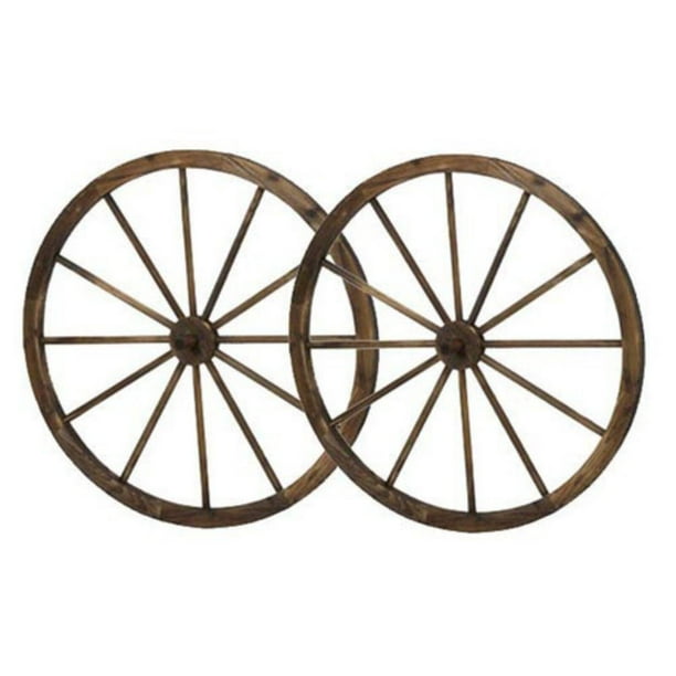 30'' Suitable for Bar Decorative Wall Old Western Style Wooden Garden Wagon Wheel with Steel Rim Giantex 30-Inch Set of Two Decorative Wooden Wheel Fir Treated by Carbonization Studio and Home 30'' Suitable for Bar Decorative Wall Old Western Style Wooden Garden Wagon Wheel with Steel Rim Giantex 30-Inch Set of Two Decorative Wooden Wheel Fir Treated by Carbonization Studio and Home